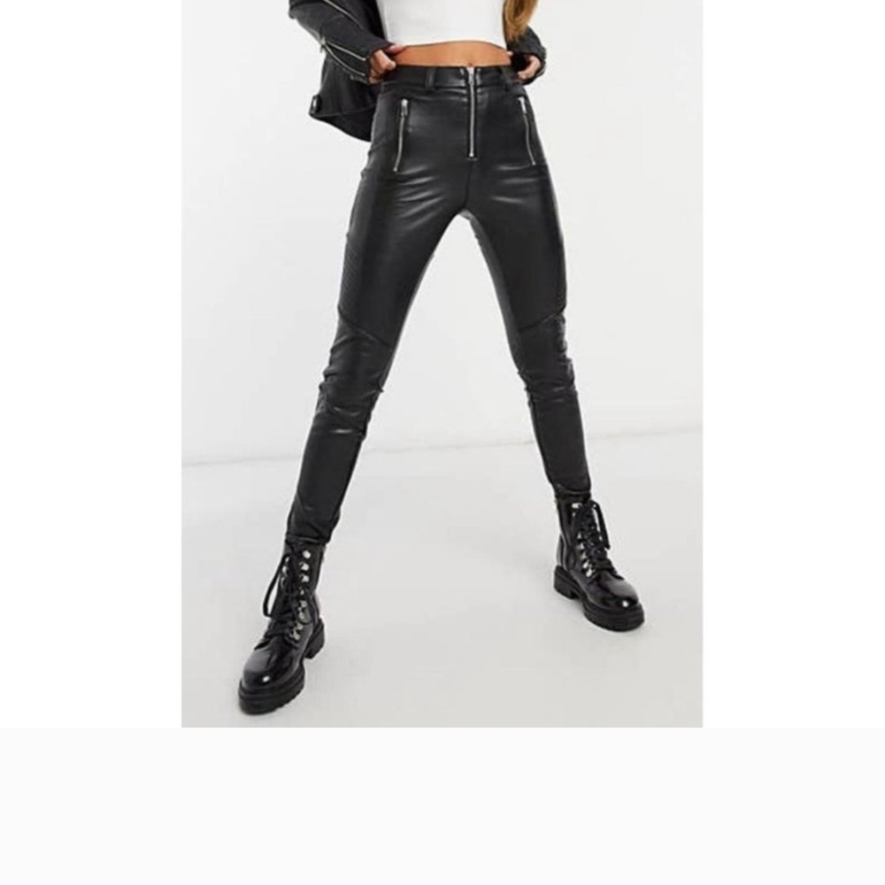 Women's Black Leather Pants